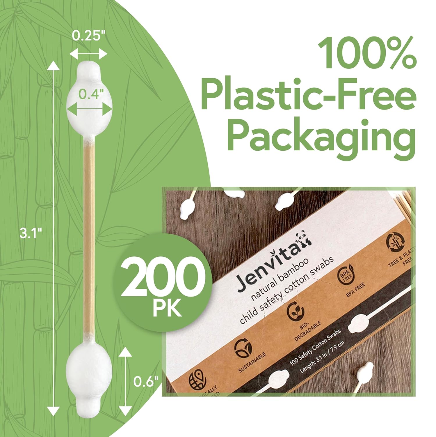 100% Bamboo Cotton Swabs for E - مراجعة Baby Products Combo وسعره